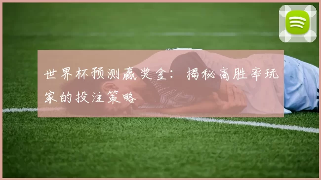世界杯预测赢奖金：揭秘高胜率玩家的投注策略